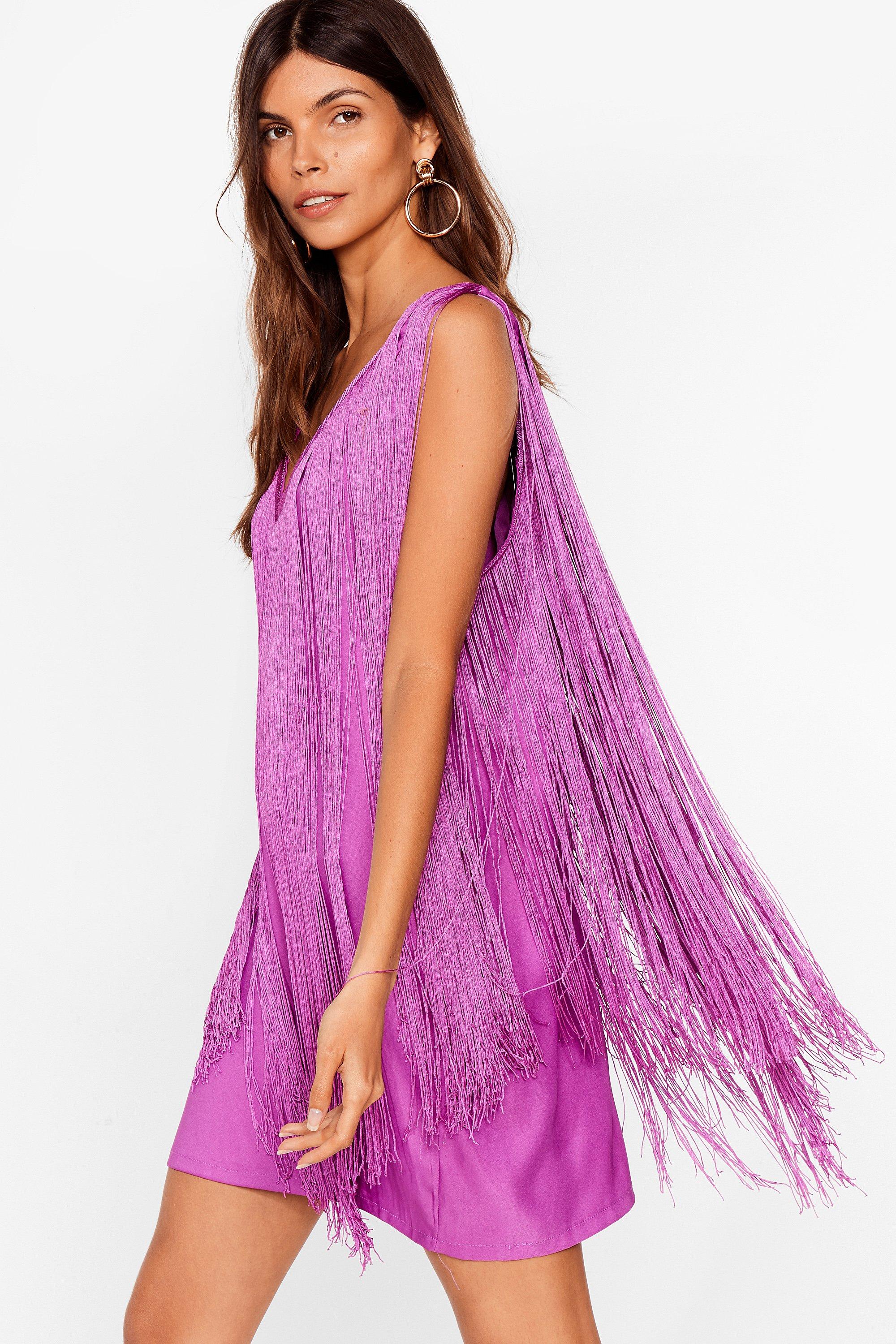 Swing into Action Fringe Mini Dress Nasty Gal